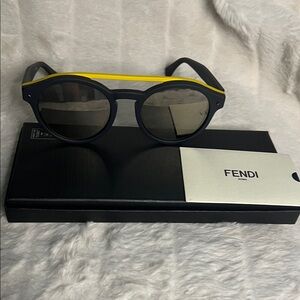 Fendi Bold Black and Yellow Sunglasses